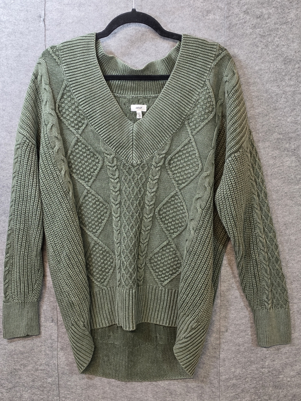 aerie Cable-Knit V-Neck Sweater